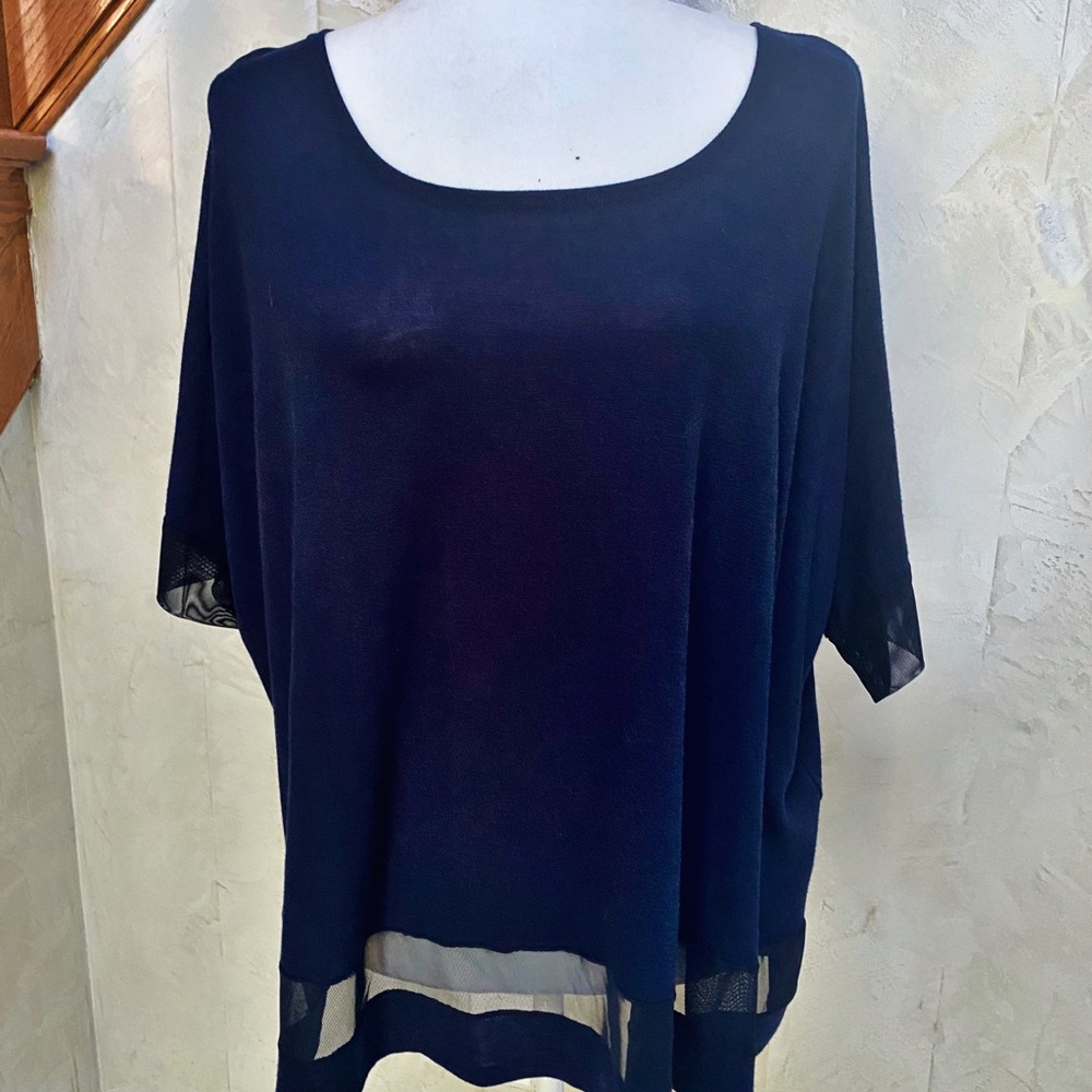 NWOT Sympli Dolman Sleeve Sweater With Accent Mesh at Sleeves and Bottom